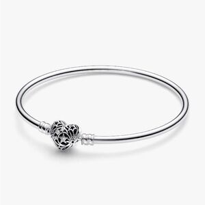 Pandora Silver Heart Charm Bracelet